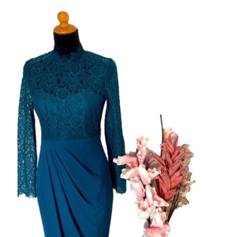 NEW EverNew Melbourne long Teal Cocktail Dress size 4